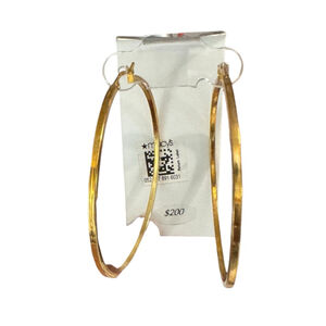 14K Gold sterling silver large thin hoop earrings. Macy’s Bridge Jewelry Hoops